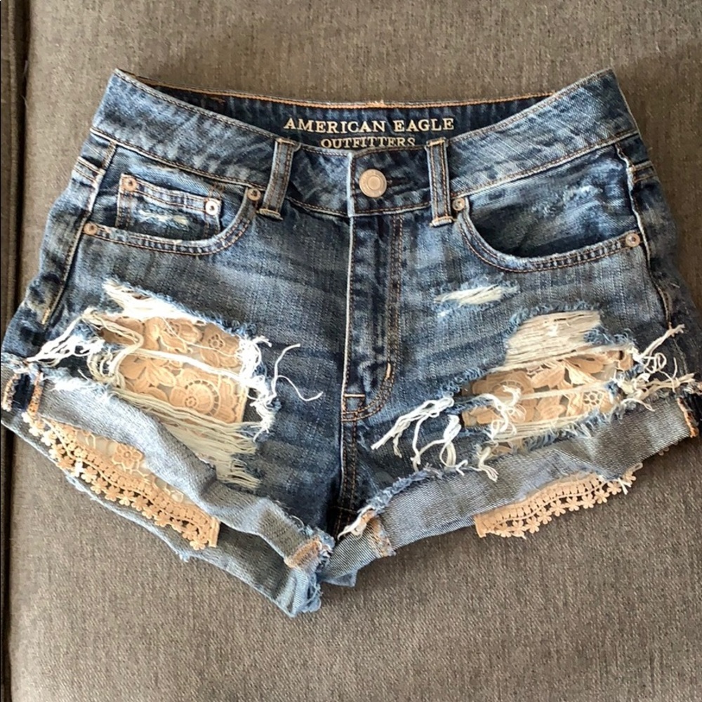 American eagle hi-rise festival jean shorts